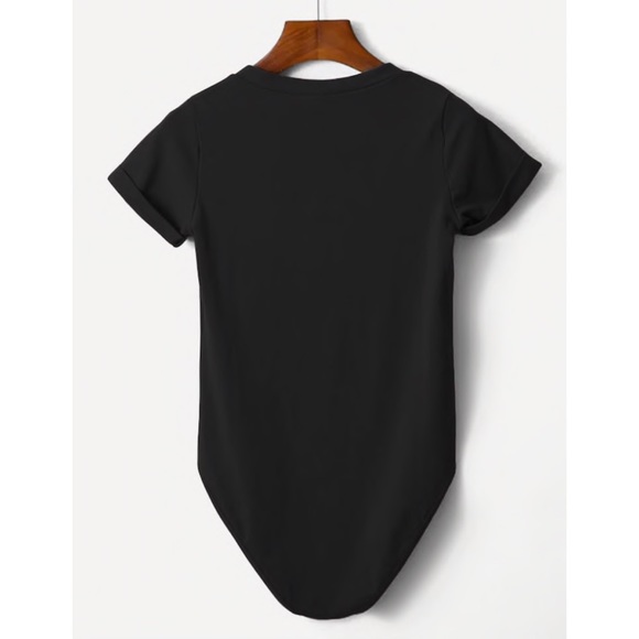 Black v neck tee bodysuit 379771 - Picture 2 of 3